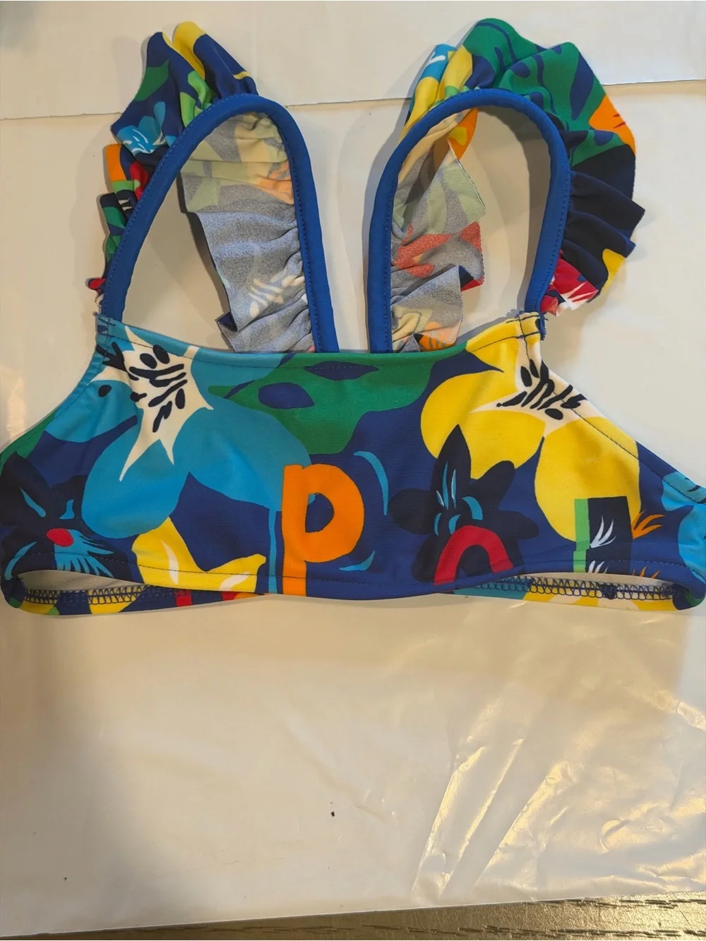 Ralph Lauren Multicolor Tropical Kids Swim Set with Long Sleeve Rash Guard